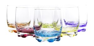 red co. vibrant splash water beverage glasses, 9.75 ounce - set of 4