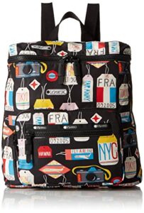 lesportsac portable backpack, boarding pass, one size