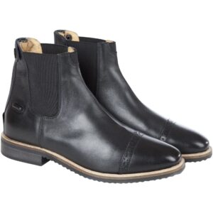 huntley equestrian ladies paddock boot premium european leather with classic italian burnish finish ykk zipper, black, 10