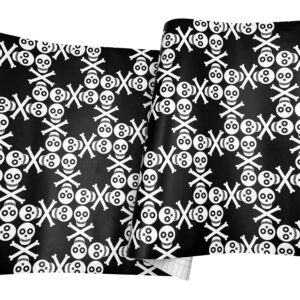 yifely black white skull shelf liner countertop door sticker vinyl drawer covering paper protective table-top surface 17.7inch by 9.8 feet