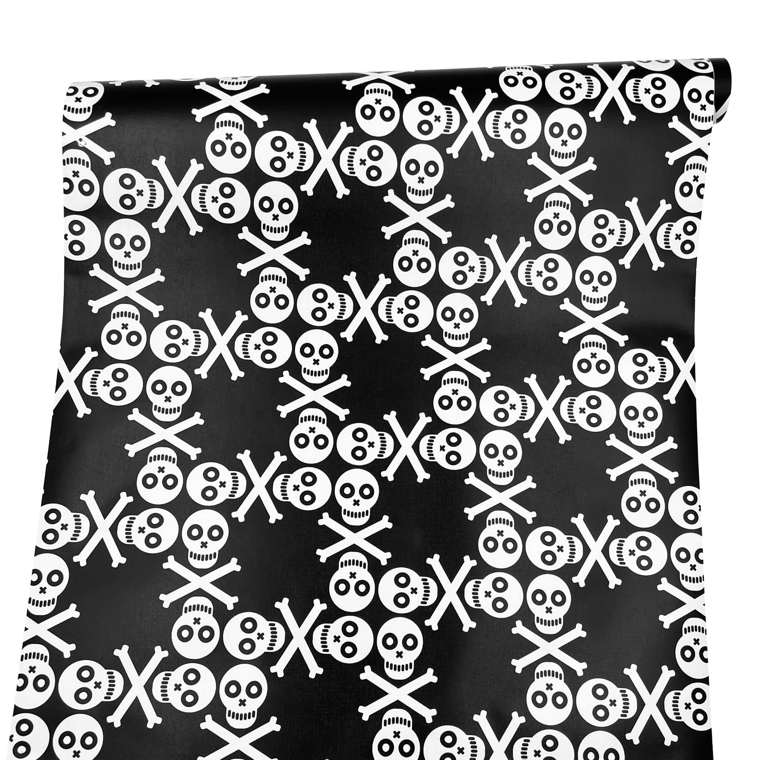 Yifely Black White Skull Shelf Liner Countertop Door Sticker Vinyl Drawer Covering Paper Protective Table-top Surface 17.7inch by 9.8 Feet