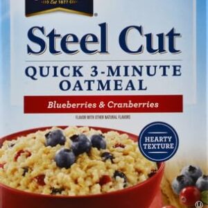 Quaker, Instant Steel Cut Oatmeal, Cranberries And Blueberries, 8 Ct