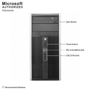 HP Compaq 6300 Pro Minitower PC - Intel Core i5-3470 3.2GHz 8GB 500GB DVDRW Windows 10 Pro (Renewed)