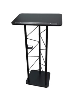 fixturedisplays truss metal and wood podium 25" wide top pulpit lectern with a cup holder 11566-h