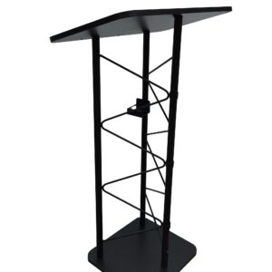 FixtureDisplays Truss Metal and Wood Podium 25" Wide Top Pulpit Lectern with A Cup Holder 11566-H