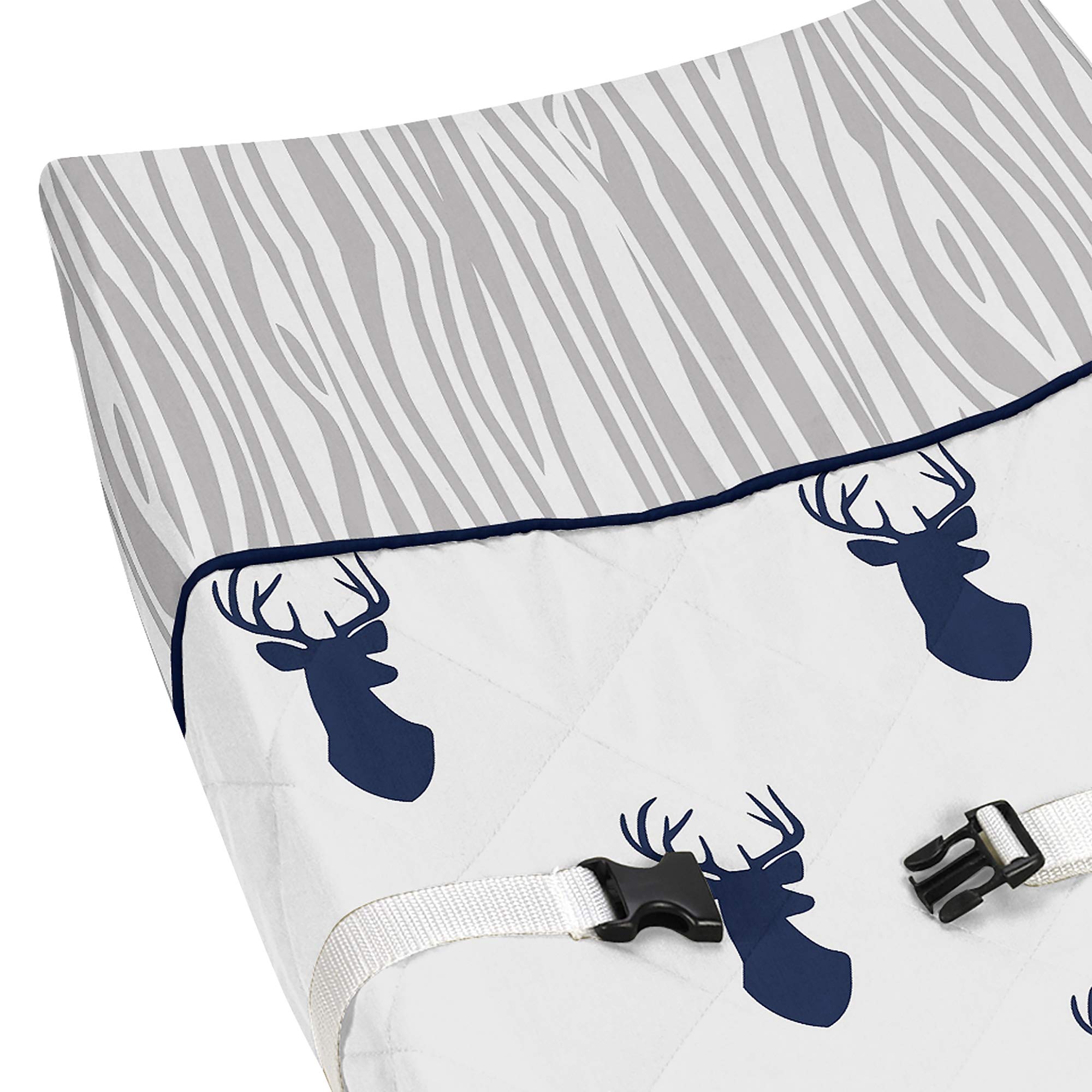 Sweet Jojo Designs Navy White and Gray Woodland Deer Boys Baby Changing Pad Cover