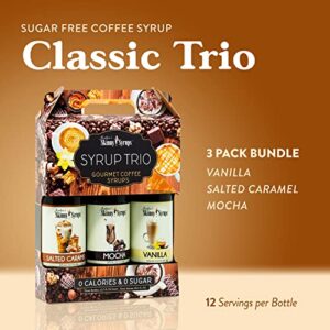 Jordan's Skinny Syrups Sugar Free Coffee Syrup, Vanilla, Salted Caramel & Mocha Syrups, Zero Calorie Flavoring for Latte & More, Gluten-Free, Keto Friendly, 12.7 Fl Oz, 3 Variety Pack