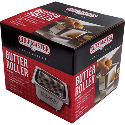 Chef Master 90021 Butter Wheel | Stainless Steel Butter Spreader Wheel | Spreads Butter Evenly | Stainless Steel Butter Roller | Holds 3 Sticks of Butter
