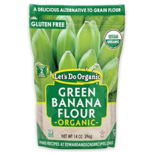 let's do organic green banana flour – grain flour replacement, resistant starch, versatile starch, gluten free, iron, non-gmo project verified, usda organic – 14 oz