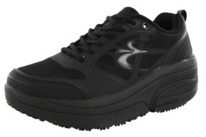 gravity defyer women's g-defy ion black athletic shoes 8.5 w us - non-slip nurses work diabetes shoes for plantar fasciitis shoes for heel pain, shoes for back pain
