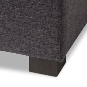 Baxton Studio Orillia Modern and Contemporary Dark Grey Fabric Upholstered Grid-Tufting Storage Ottoman Bench