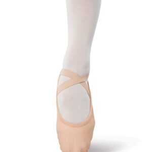 Danshuz Women's Women's Stretch Split Sole Ballet Shoes - Danshuz Pink Leather Dance Shoes 8.5