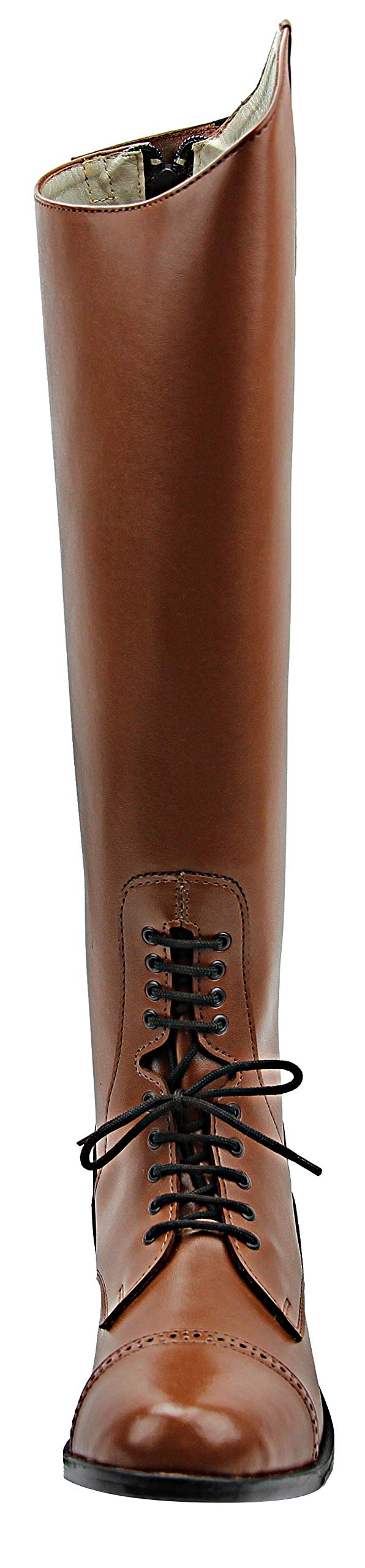 Hispar Women Ladies Victory Leather English Field Boots Horse Back Riding Equestrian - Tan 8 SLIIM Calf