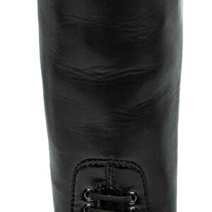 Hispar Women Ladies GRANDUER Pull On Leather English Field Boots Horse Back Riding Equestrian - Black 8 REGULAR CALF