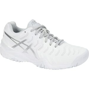 ASICS Women's Gel-Resolution 7 Tennis Shoe, White/Silver, 5 M US