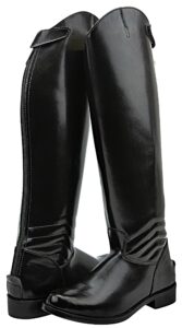 hispar women ladies elegant dress dressage boots with zipper riding english equestrian - black 9.5 plus calf