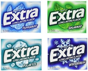 extra sugarfree mint gum variety box, 18 count