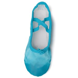 MSMAX Women's Ballet Shoes Satin Split Sole Performa Flats Blue 6 M Women