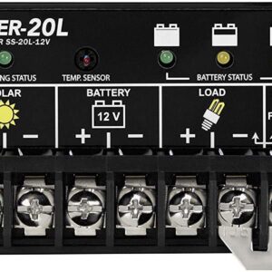 Morningstar SunSaver 20A PWM Solar Charge Controller 12V Batteries LVD, Solar Panel Controller Battery Controller Solar Controller 12V, Lowest Fail Rate Charge Controllers for Solar Panels