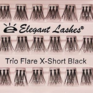 Elegant Lashes Trio Flare - X-SHORT Black Individual Lashes (Pro Dozen Pack - 12 Trays)