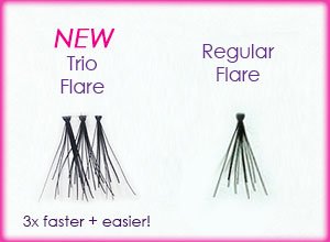 Elegant Lashes Trio Flare - SHORT Black Individual Lashes (Pro Dozen Pack - 12 Trays)