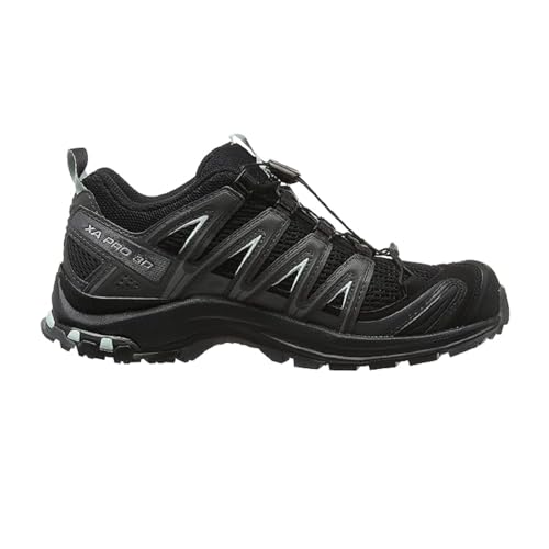 Salomon Women's XA PRO 3D Trail Running Shoes for Women, Black / Magnet / Fair Aqua, 8.5