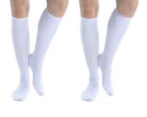 tuliptrend men's sexy athletic silk tube socks white, pack of 2