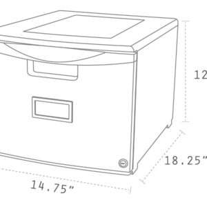 Storex 61265B01C File Cabinet, 1-Drawer, Black
