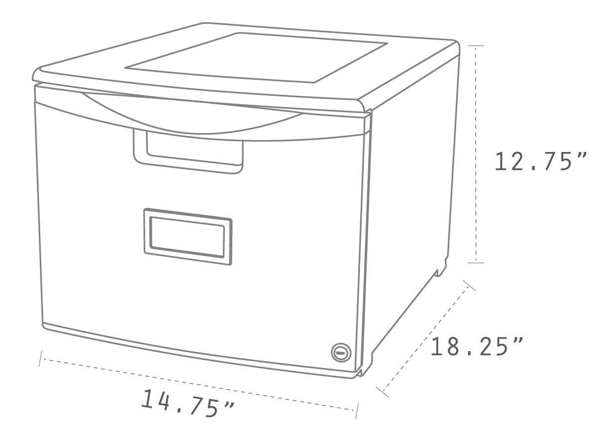 Storex 61265B01C File Cabinet, 1-Drawer, Black