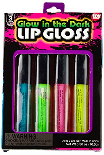 Rhode Island Novelty Assorted Color Glow In The Dark Lip Gloss (4)