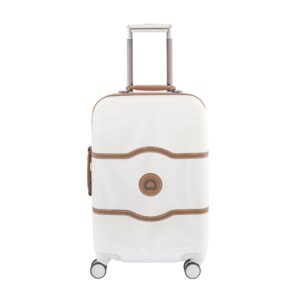 delsey paris chatelet hard+ hardside luggage with spinner wheels, champagne white, carry-on 21 inch