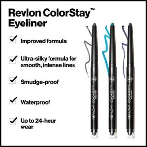 Revlon Pencil Eyeliner, ColorStay Eye Makeup with Built-in Sharpener, Waterproof, Smudge-proof, Longwearing with Ultra-Fine Tip, 210 Teal, 0.01 oz