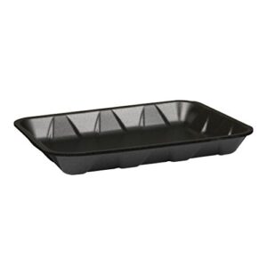 pactiv foam 4d supermarket tray black, 8.5" length x 7" width x 1.25" depth | 500/case
