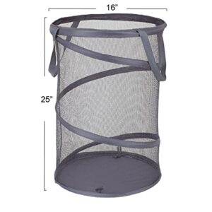 Household Essentials 2027-1 Pop-Up Collapsible Mesh Laundry Hamper | Charcoal
