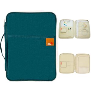 mygreen Universal Travel Case for A4 Document and Small Electronics and Accessories -Dark Green