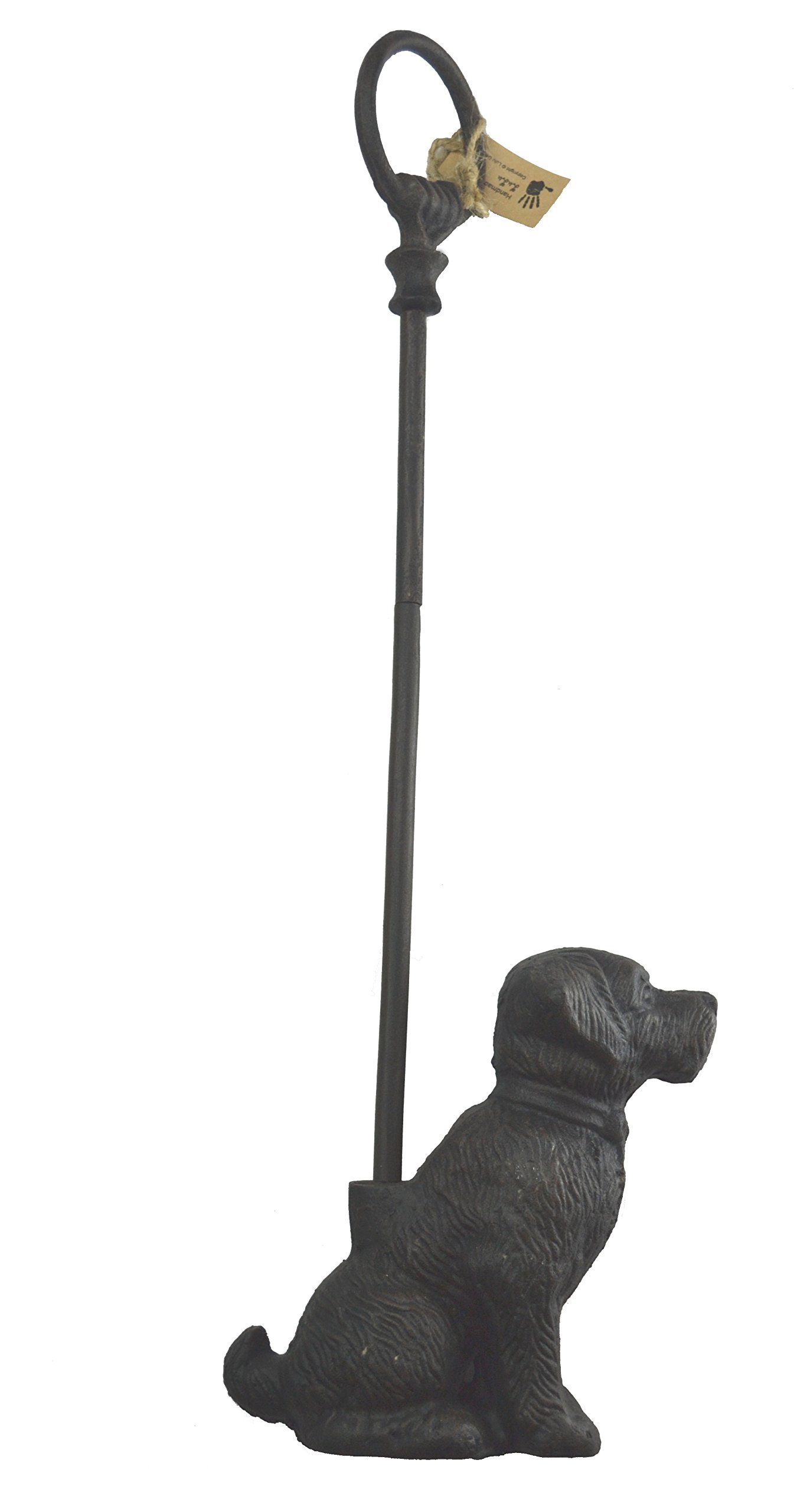 LuLu Decor, Cast Iron Decorative Dog Door Stopper with Rod, Door Stop with Handle (with Rod)