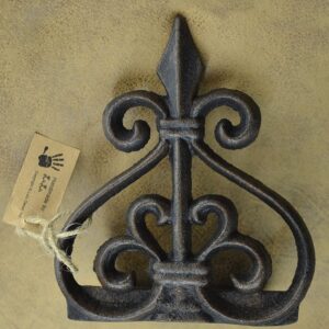 Lulu Decor, Cast Iron Fleur De Lis Door Stop, Door Stopper (LB15BK1)