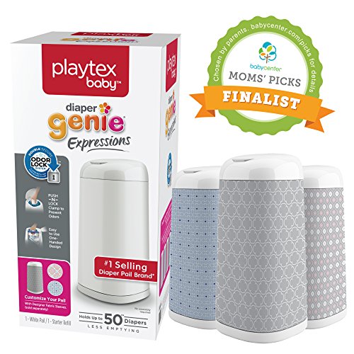 Playtex Diaper Genie Expressions Diaper Pail Fabric Sleeve, Blue Tile