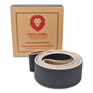 red label abrasives 2 x 72 inch silicon carbide fine grit sanding belts 220, 320, 400 grits, 6 pack assortment