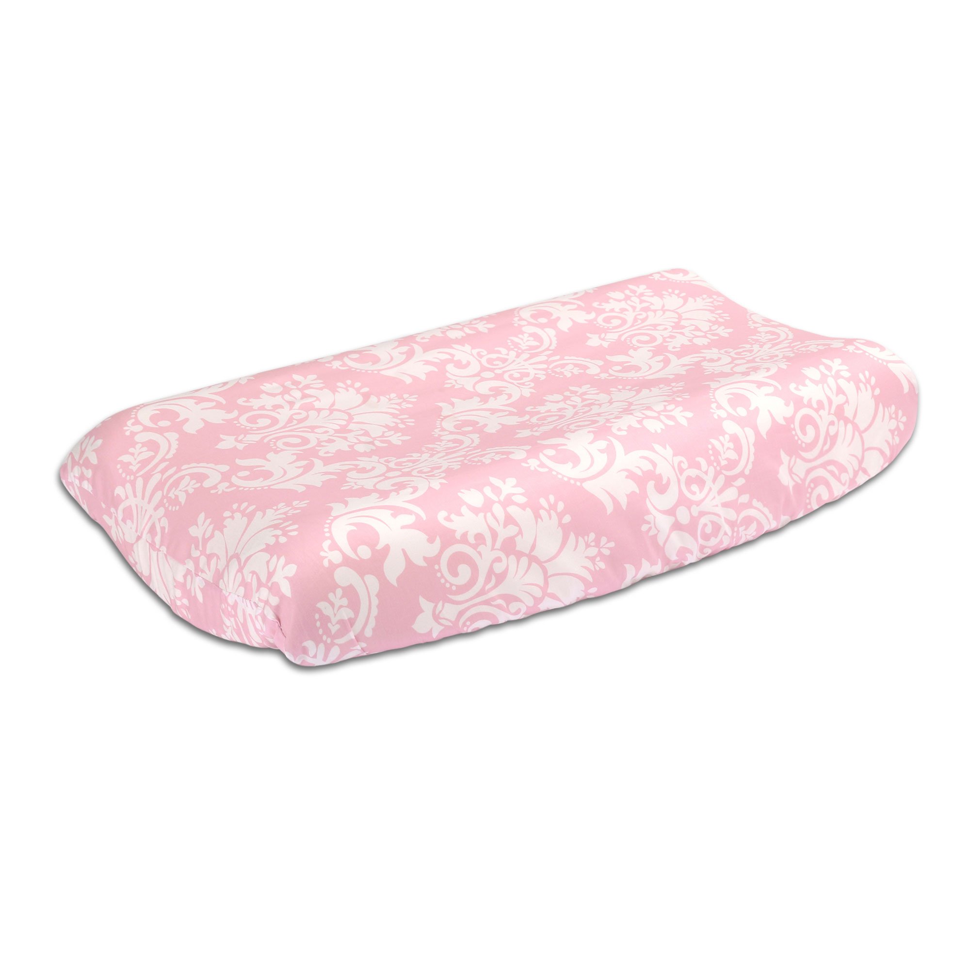 Pink Damask 100% Cotton Changing Pad Cover by The Peanut Shell