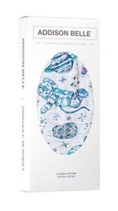 addison belle baby swaddle blanket - 100% muslin cotton unisex soft swaddle wrap for baby boys or girl - neutral newborn receiving blankets - nursery swaddling for babies - 47” x 47” (space)