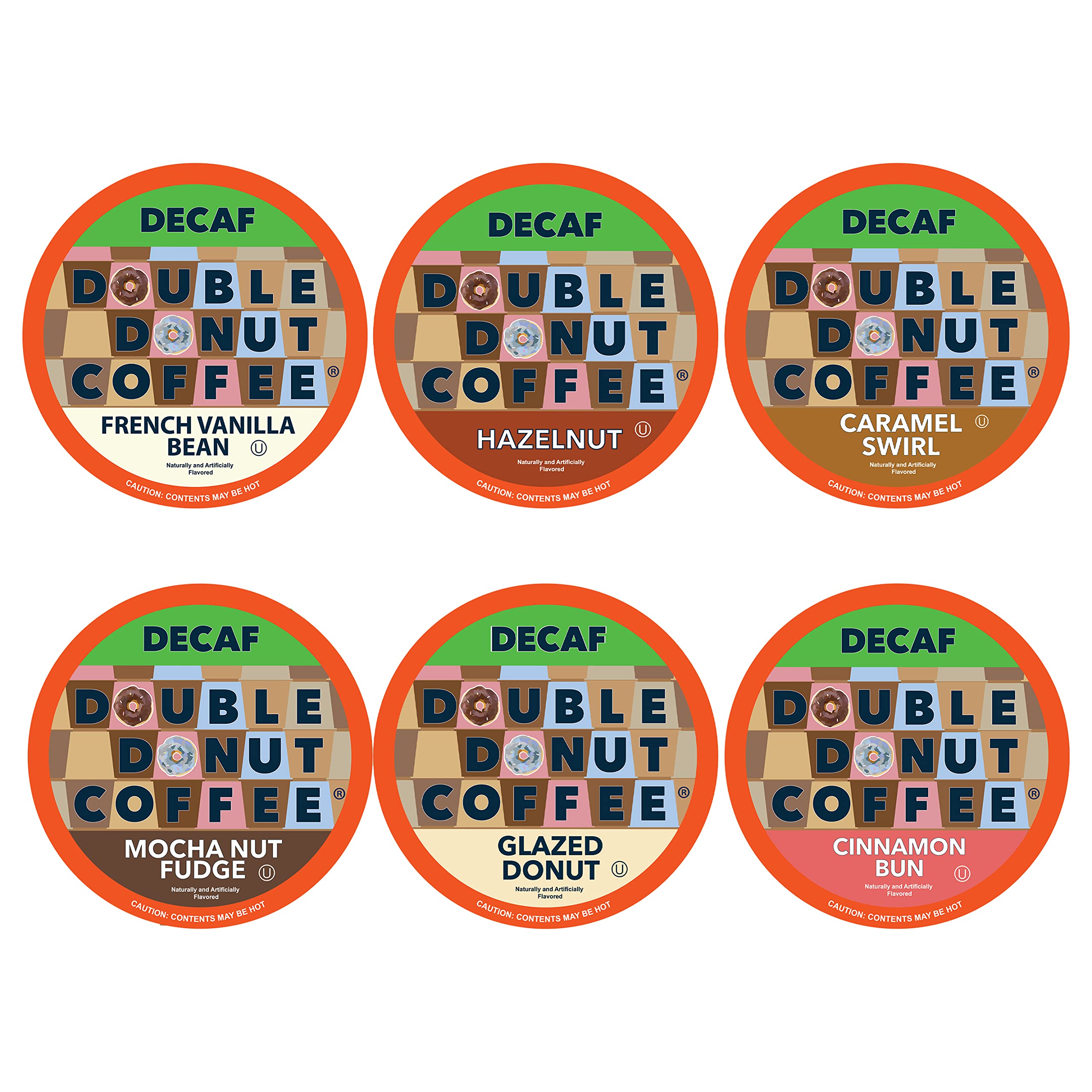 Double Donut Decaf Medium Roast Coffee Pods Variety Pack - 24 Count