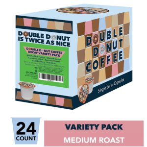 Double Donut Decaf Medium Roast Coffee Pods Variety Pack - 24 Count