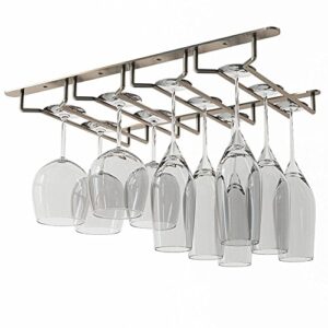 wallniture pinot wine glass rack under cabinet 10" champagne, cocktail and wine glass holder rustic kitchen decor oil rubbed finish