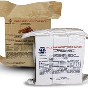 S.O.S. Rations Emergency 3600 Calorie Food Bar (Cinnamon + Coconut, 2 Pack)