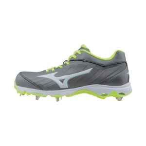 Mizuno Women's 9-Spike Advanced Sweep 3 Softball Shoe, Grey/White, 7 D US