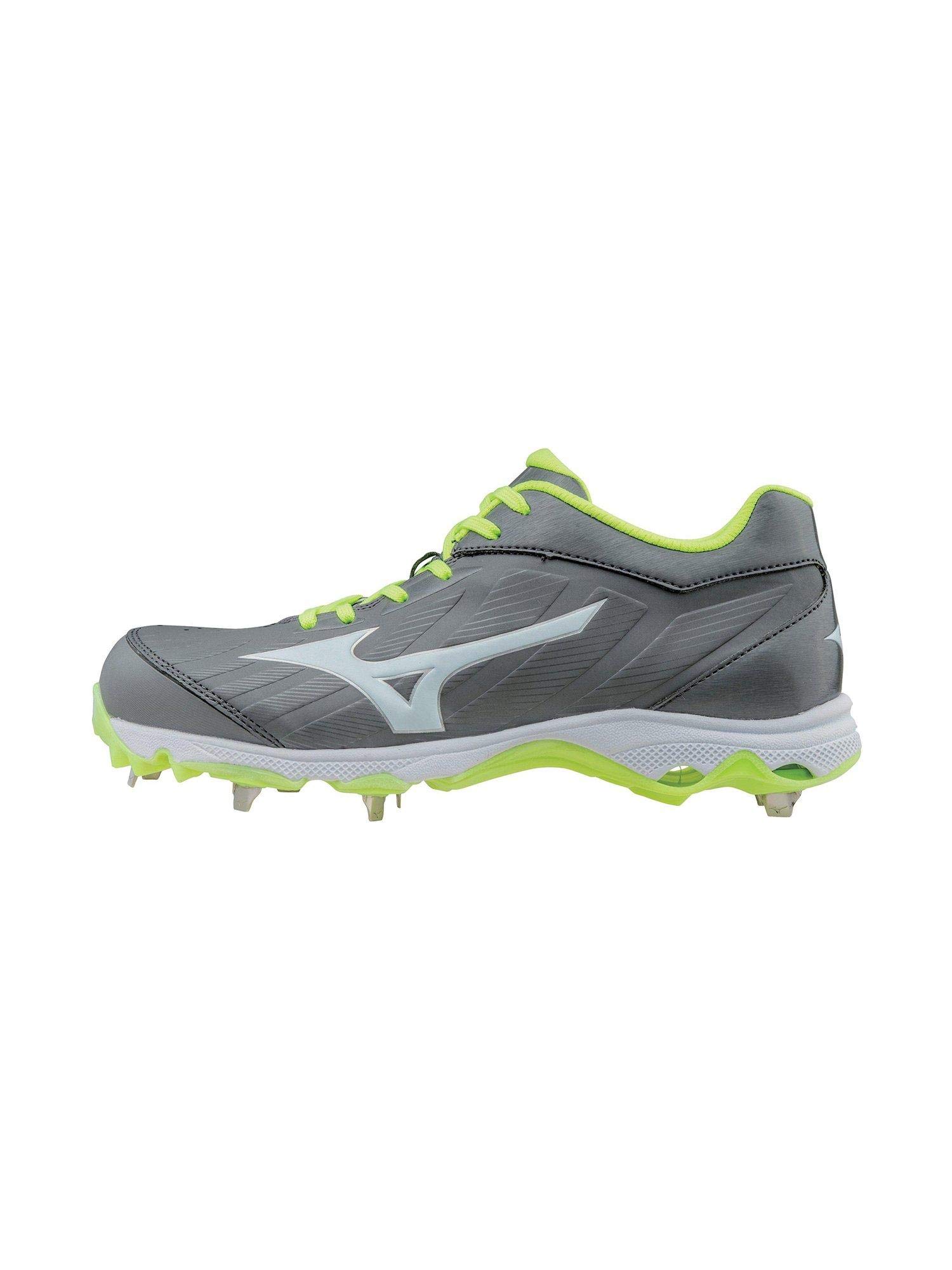 Mizuno Women's 9-Spike Advanced Sweep 3 Softball Shoe, Grey/White, 7 D US