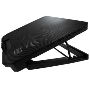 AABCOOLING NC74 - Laptop Cooling Tray with 125mm Fan, Adjustable Tilt and Blue Backlight, Laptop Fan Cooling Pad, PS4 Cooling Pad, Laptop Cooler Stand, Silent Laptop Cooler