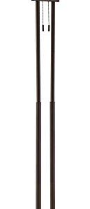 Franklin Iron Works Roscoe Modern Standing Floor Lamp 62" Tall Oil Rubbed Bronze Brown Twin Poles White Fabric Hardback Oval Shade Decor for Living Room Reading House Bedroom Office