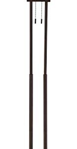 Franklin Iron Works Roscoe Modern Standing Floor Lamp 62" Tall Oil Rubbed Bronze Brown Twin Poles White Fabric Hardback Oval Shade Decor for Living Room Reading House Bedroom Office